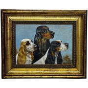 Oil Painting Of Three Cocker Spaniels