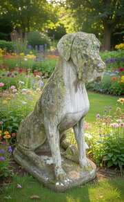20thC Life Size Great Dane Dog Garden Statue 116cm