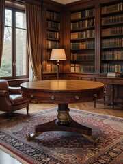 Beautiful Rosewood Library Drum Table.