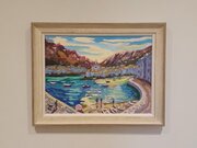 Oil On Board By Lucy Pratt  Last Swim Cadaques