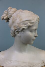 19th century alabaster bust of Poesie