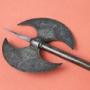 19th Century Double Crescent Silver Koftgari Axe