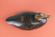 Antique American Carved Wooden Decoy Duck Stamped 