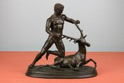 Late 19th century Bronze of Hercules and the stag