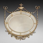 19thC Adam Style Carved Giltwood Mirror 