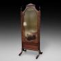 19thC Rosewood and Marquetry Inlaid Cheval Mirror