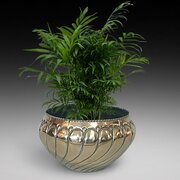 Art Nouveau Brass Planter Of Stylistic Form