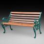 Cast Iron Garden Bench with Lion Head Arm Rests 