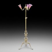 Early 20thC Art Nouveau Adjustable Brass Standard 
