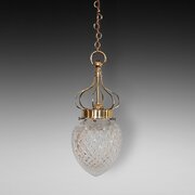 Early 20thC Cut Crystal And Brass Ceiling Lamp