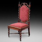 Early Gothic Revival Solid Rosewood Nursing Chair