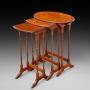 Edwardian Burr Walnut Trio of Nesting Tables