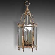 Edwardian  Brass Hexagonal Lantern