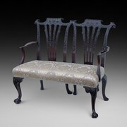 Exquisitely Carved Mahogany 2 Seater Sofa Settee