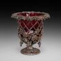 Late 19thC Cranberry & Silver Plate Wine Cooler