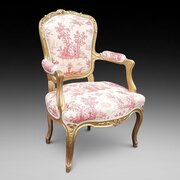 Late 19thC French Giltwood Open Arm Chair