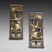 Pair Of Early 20thC Chinese Lacquered Shelves