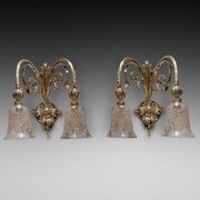 Pair Of Edwardian Brass Wall Lights