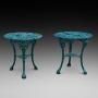 Pair of Victorian Cast Iron Britannia Pub Tables 