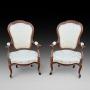 Pair of Victorian rosewood salon chairs