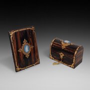 Victorian Coromandel Desk Set Letter Box