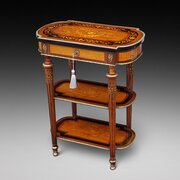 Victorian Marquetry Whatnot Jewellery Cabinet