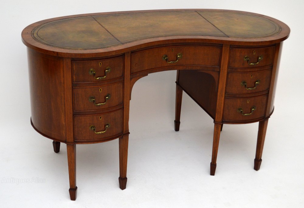 Antique Edwardian Mahogany Kidney Shaped Desk Antiques Atlas
