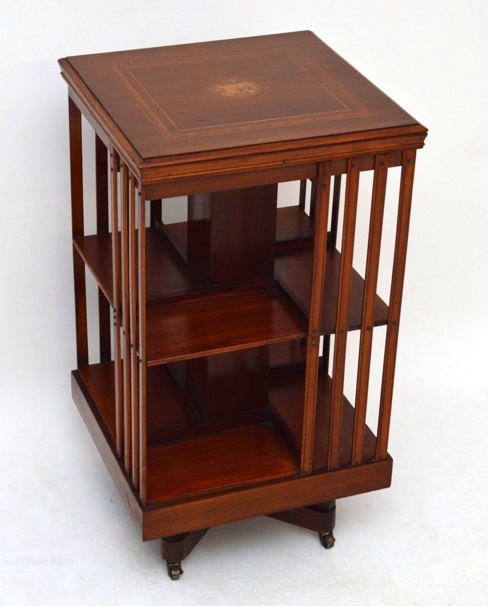 Antique Inlaid Mahogany Revolving Bookcase Antiques Atlas