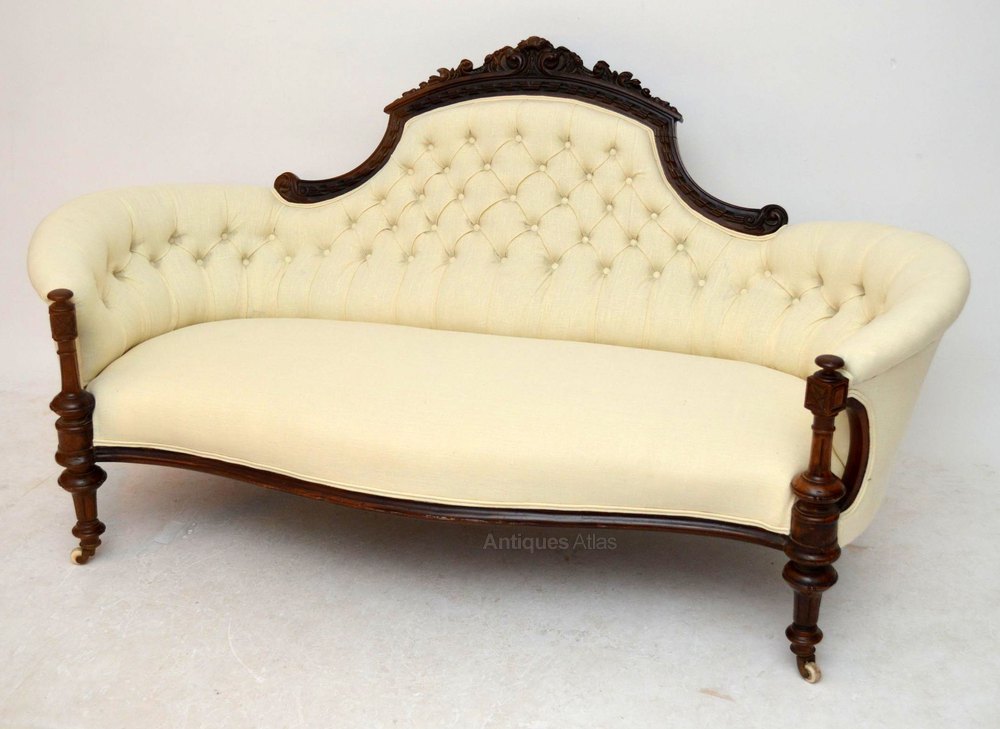 Antique Victorian Carved Walnut Shaped Sofa Antiques Atlas