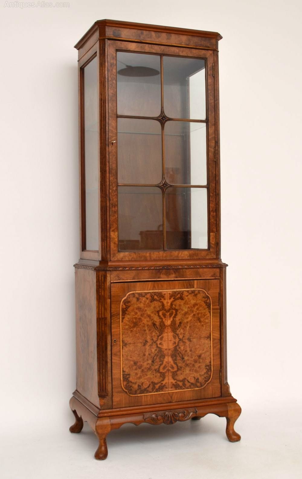 Slim Antique Burr Walnut Display Antiques Atlas