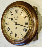 British Rail Oak Fusee Railway Clock, Dorset
