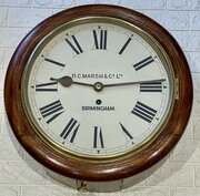 Fusee Oak Dial Wall Clock, Victorian, Lovely 