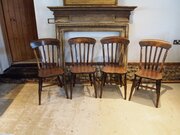Chairs Set Of 4 Victorian Windsor Lathe Back C1870