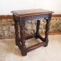 Stool Oak joint stool Elizabethan style c1880