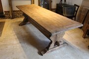Table Refectory French Monastic Elm Farmhouse 1900