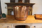Victorian Copper Copper log bin plant pot c1870