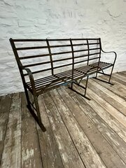 Regency Strap Work Wrought Iron Bench