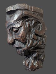 Greenman 17th Century Corbel With Horns