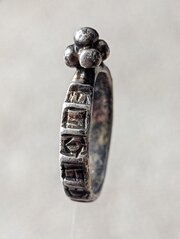 Medieval English Silver Religious Ring 
