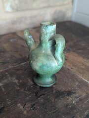 Tudor Period Whistle With Green Glaze London