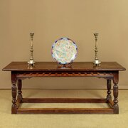 17th.c. Oak Refectory Table With Inlaid Frieze