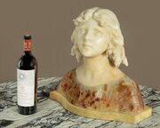 Alabaster Bust Of A Young Woman C.1900