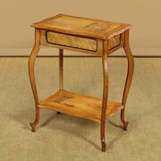 Art Nouveau Style Pokerwork Side Table