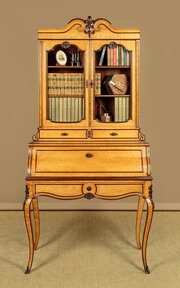 Birdseye Maple Bureau Bookcase C.1890