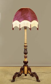 Carved  Painted Standard Lamp c1950