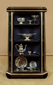 Ebonised And Brass Mounted Display Cabinet C.1920