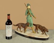 French Figure Group Départ Pour La Chasse C.1930