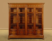 Gilt Mounted Oak Spindle Front Bookcase C.1900