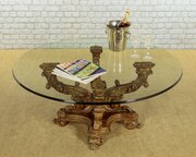 Glass Top Coffee Table With Giltwood Base