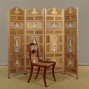 Indian Pierced Screen With Taj Mahal Inlay C.1960